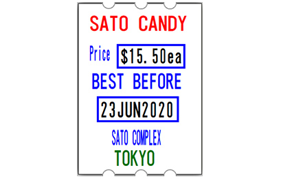 Exemple d'étiqueteuse manuelle trois lignes de SATO