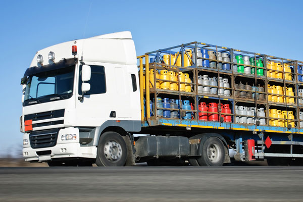 Lorry delivering large number of barrels