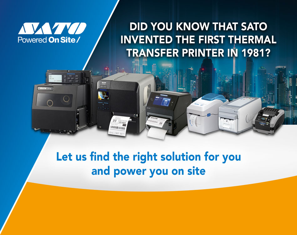 Czy wiesz, że firma SATO stworzyła pierwszą na świecie drukarkę termotransferową w 1981 roku? Pozwól nam znaleźć odpowiednie rozwiązanie dla Ciebie!