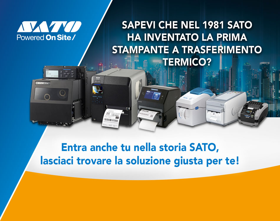 Sapevi che nel 1981 SATO ha inventato la prima stampante a trasferimento termico? Entra anche tu nella storia SATO, lasciaci trovare la soluzione giusta per te!