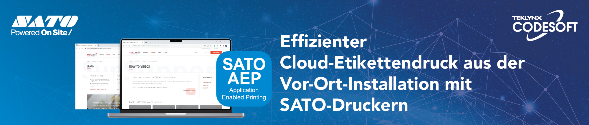 Effizienter Cloud-Etikettendruck aus der Vor-Ort-Installation mit SATO-Druckern