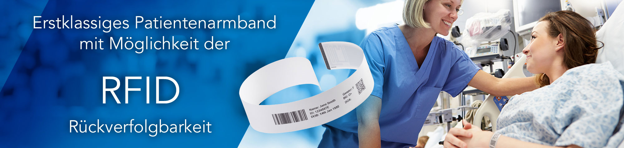 Erstklassiges Patientenarmband mit Möglichkeit der RFID Rückverfolgbarkeit