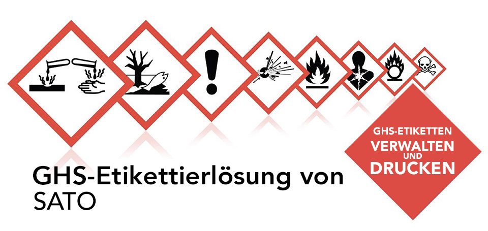 GHS-Etikettierlösung von SATO – GHS-Etiketten verwalten und drucken