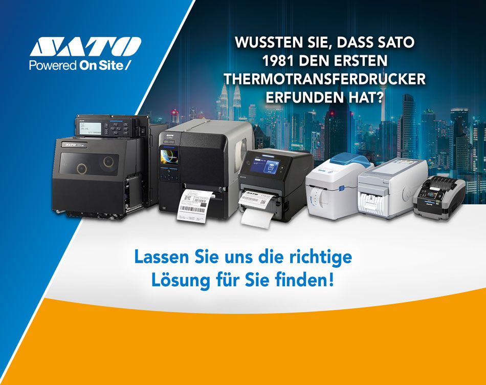 Wussten Sie, dass SATO 1981 den ersten Thermotransferdrucker erfunden hat? Lassen Sie uns die richtige Lösung für Sie finden!