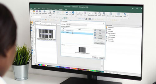 Captura de pantalla del software TEKLYNX en PC
