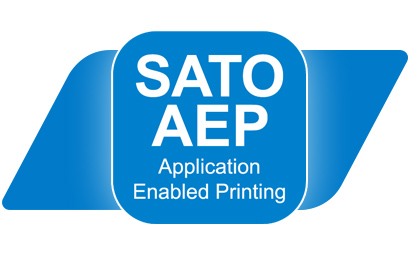 Logotipo de SATO AEP (Application Enabled Printing)