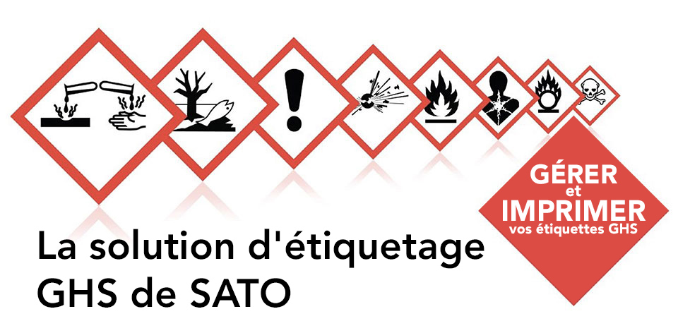 Solution d'étiquetage SATO conforme SGH - Gestion et impression des étiquettes SGH