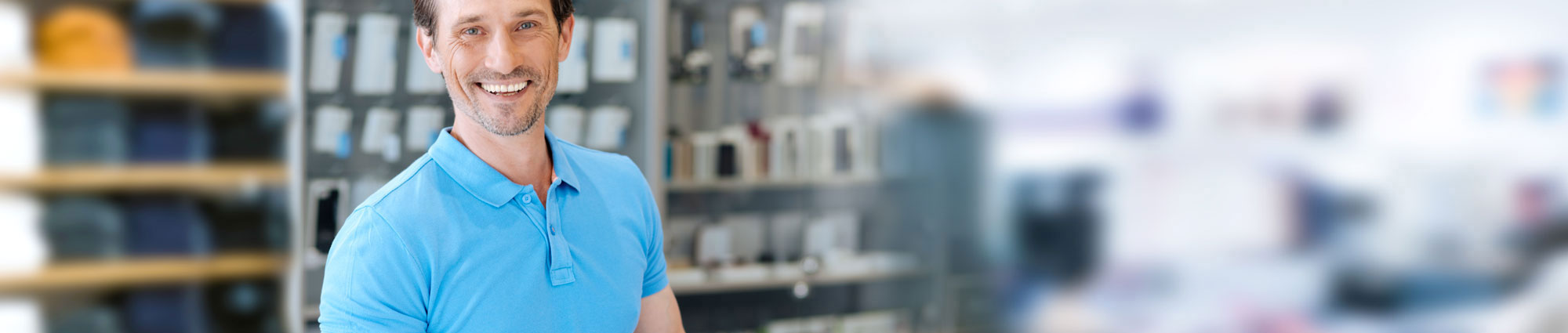 Male staff member on shop floor