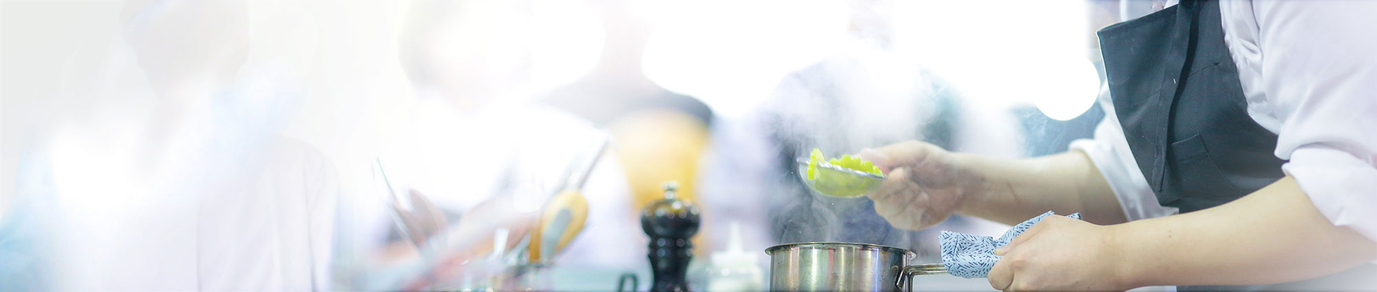 Restaurant staff preparing food