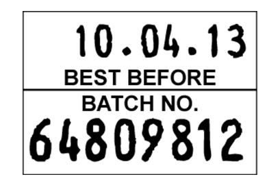 SATO two line handheld label example