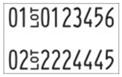 SATO two line handheld label example