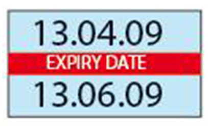 SATO two line handheld label example