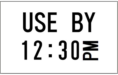 SATO two line handheld label example