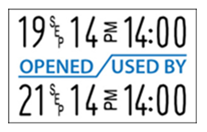 SATO two line handheld label example