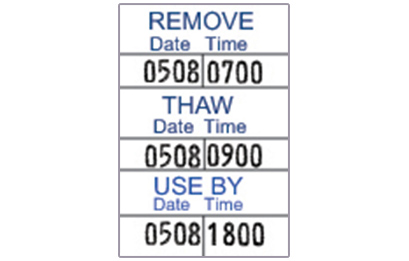 SATO three line handheld label example