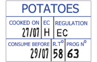 SATO three line handheld label example