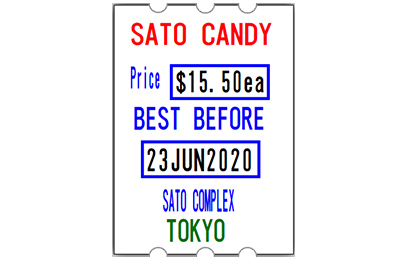 SATO three line handheld label example