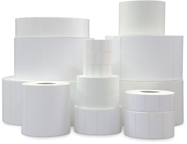 Stack of Direct Thermal label rolls