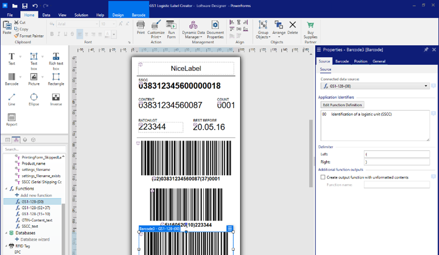 Captura de pantalla de Loftware NiceLabel