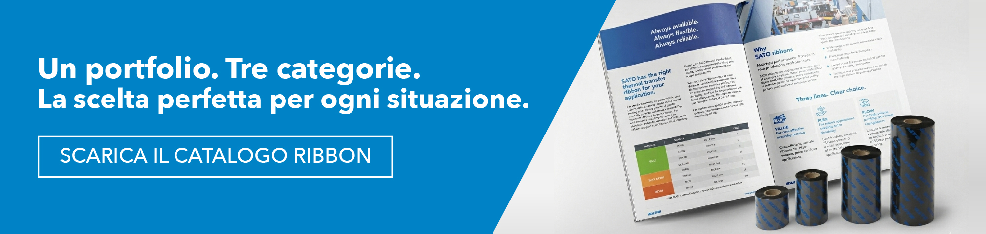 Un portfolio. Tre categorie. La scelta perfetta per ogni situazione - SCARICA IL CATALOGO RIBBON
