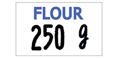 Esempio di etichetta per uso alimentare stampata con un'etichettatrice manuale