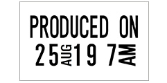 Esempio di etichetta per uso alimentare stampata con un'etichettatrice manuale