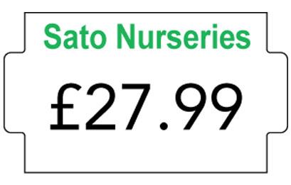 Voorbeeld 1-regelige prijstang SATO