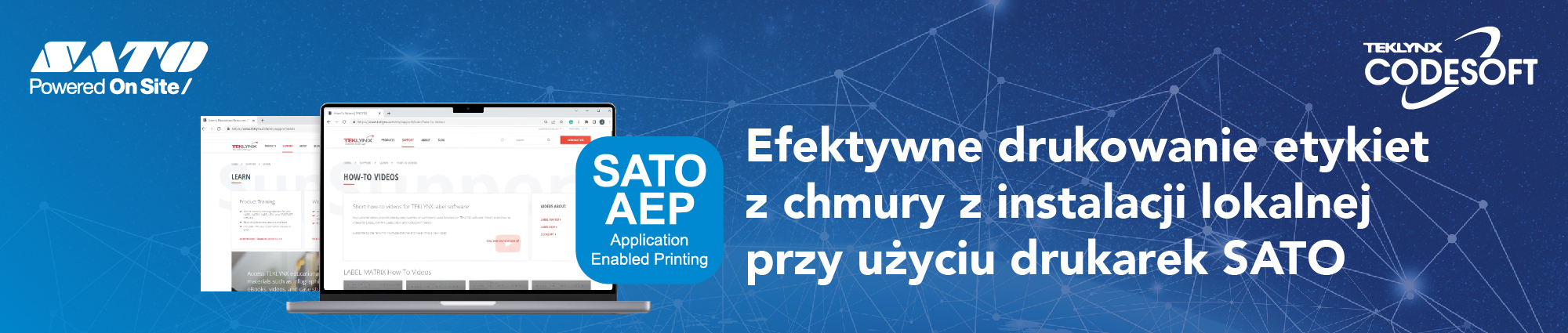 Efektywne drukowanie etykiet z chmury z instalacji lokalnej przy użyciu drukarek SATO