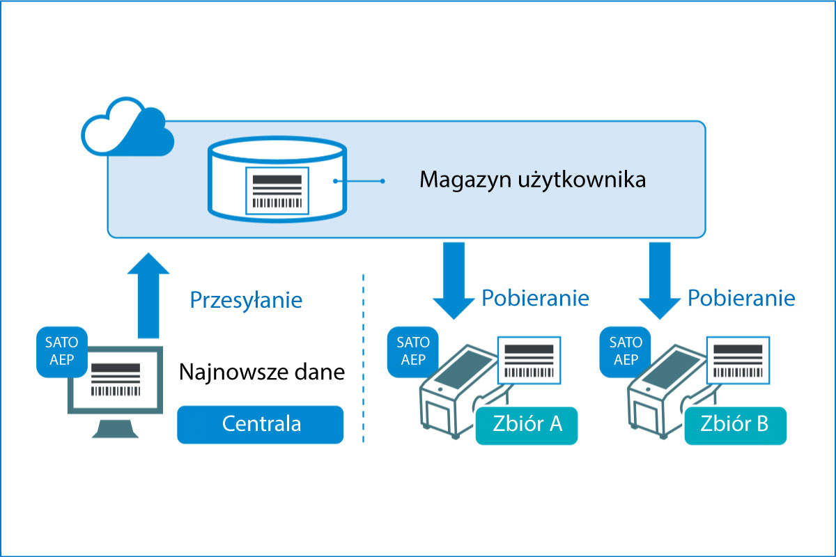 Schemat przesyłania i pobierania z pamięcią dedykowaną dla użytkownika