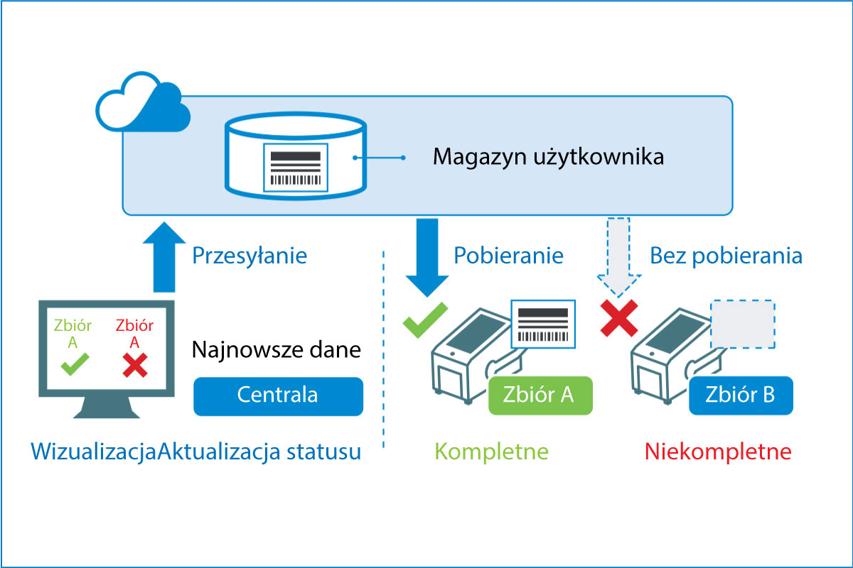 Schemat przesyłania i pobierania z pamięcią dedykowaną dla użytkownika