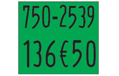 SATO iki satırlı el tipi etiket örneği