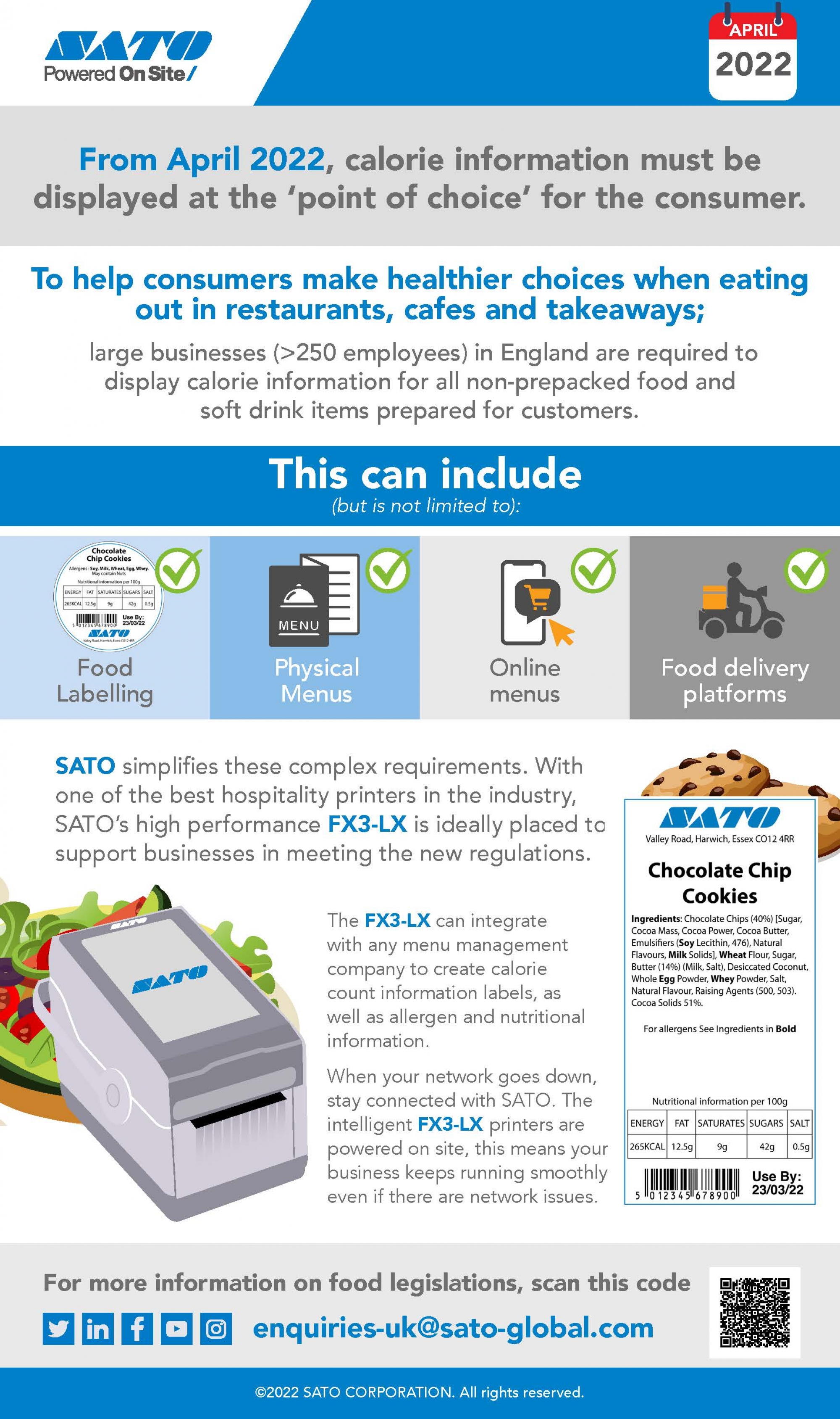 NEW CALORIE LABELLING LEGISLATION